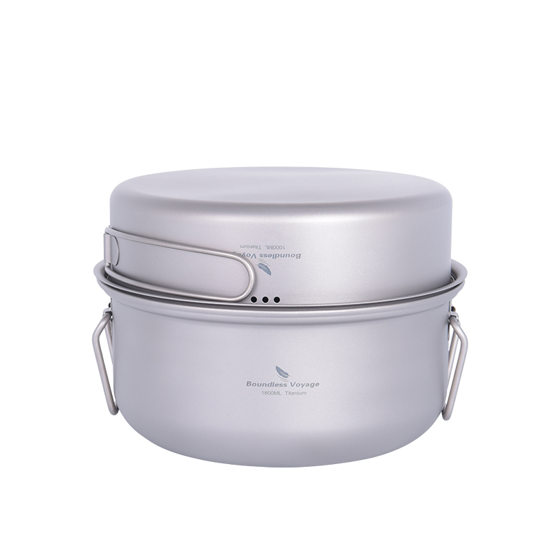 Camping Cooking Set - Boundless Voyage Titanium Steamer Outdoor Camping
