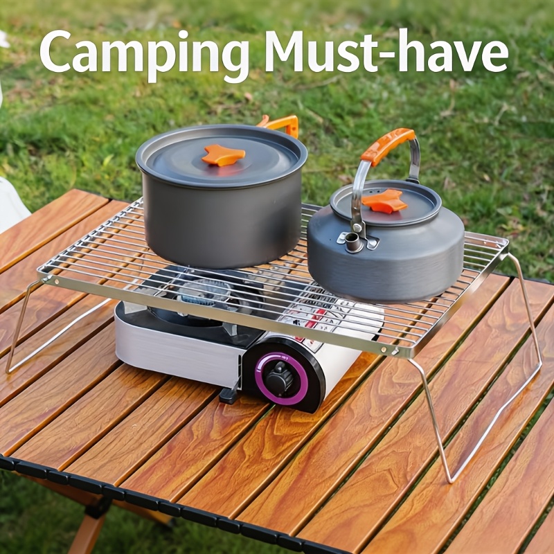 Camping Cooking Pot - Portable Foldable Stainless Campfire Stand –
