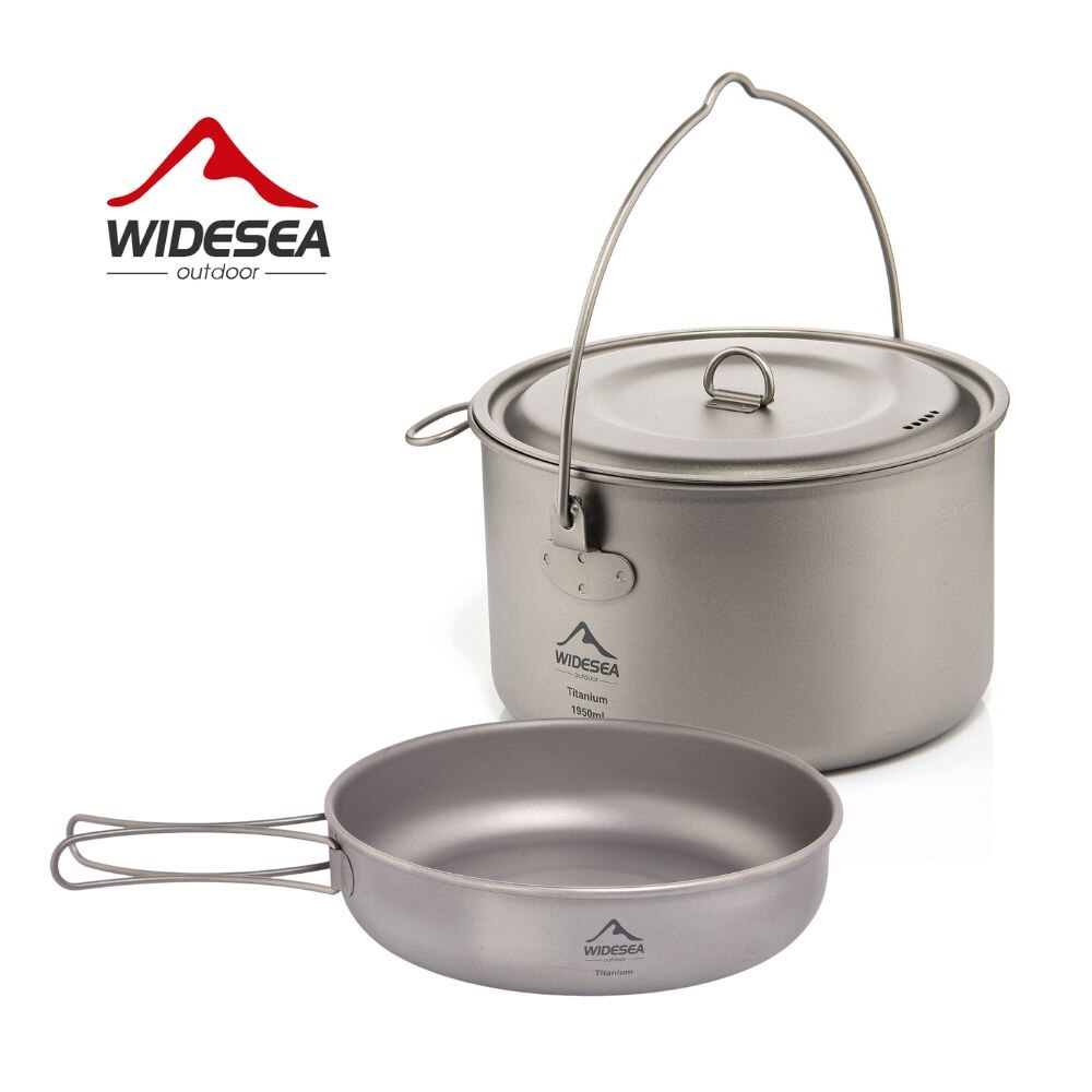 Camping Cooking Rice - Widesea Camping Tableware Titanium Cookware Set