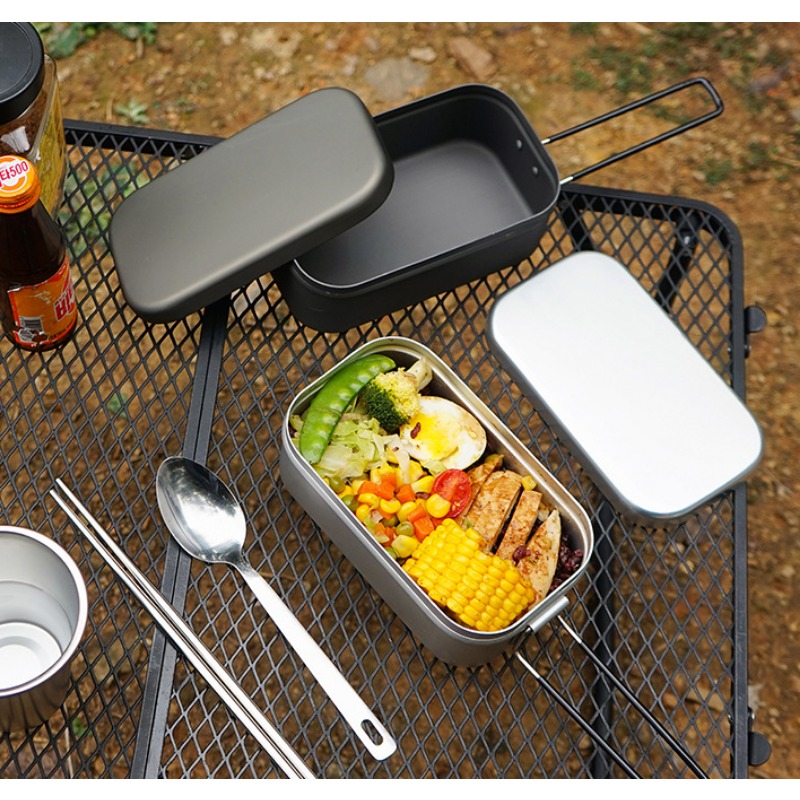 Camping Cooking Rice - 1PC Outdoor Aluminum Lunch Box Handle