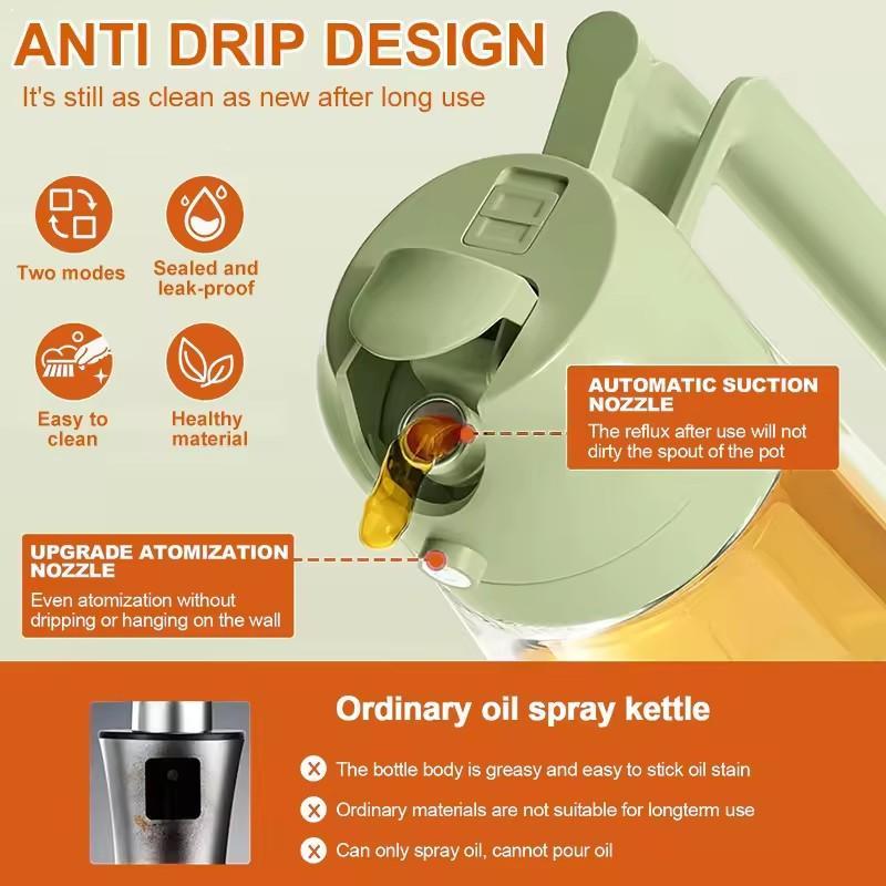 Camping Cooking Oil Container - 2-in-1 Sprayer Pourer Oil Empty Bottle