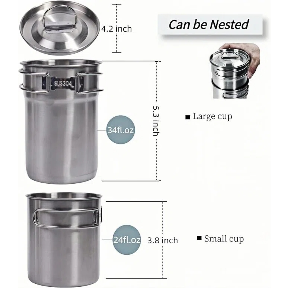 Foldable Camping Cups Mugs Cam - Camping Cooking Rice recension och pris