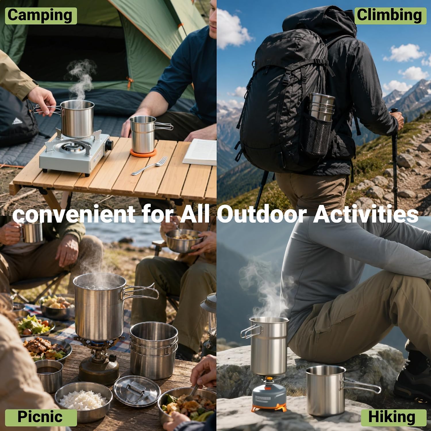 Foldable Camping Cups Mugs Cam - Camping Cooking Rice recension och pris