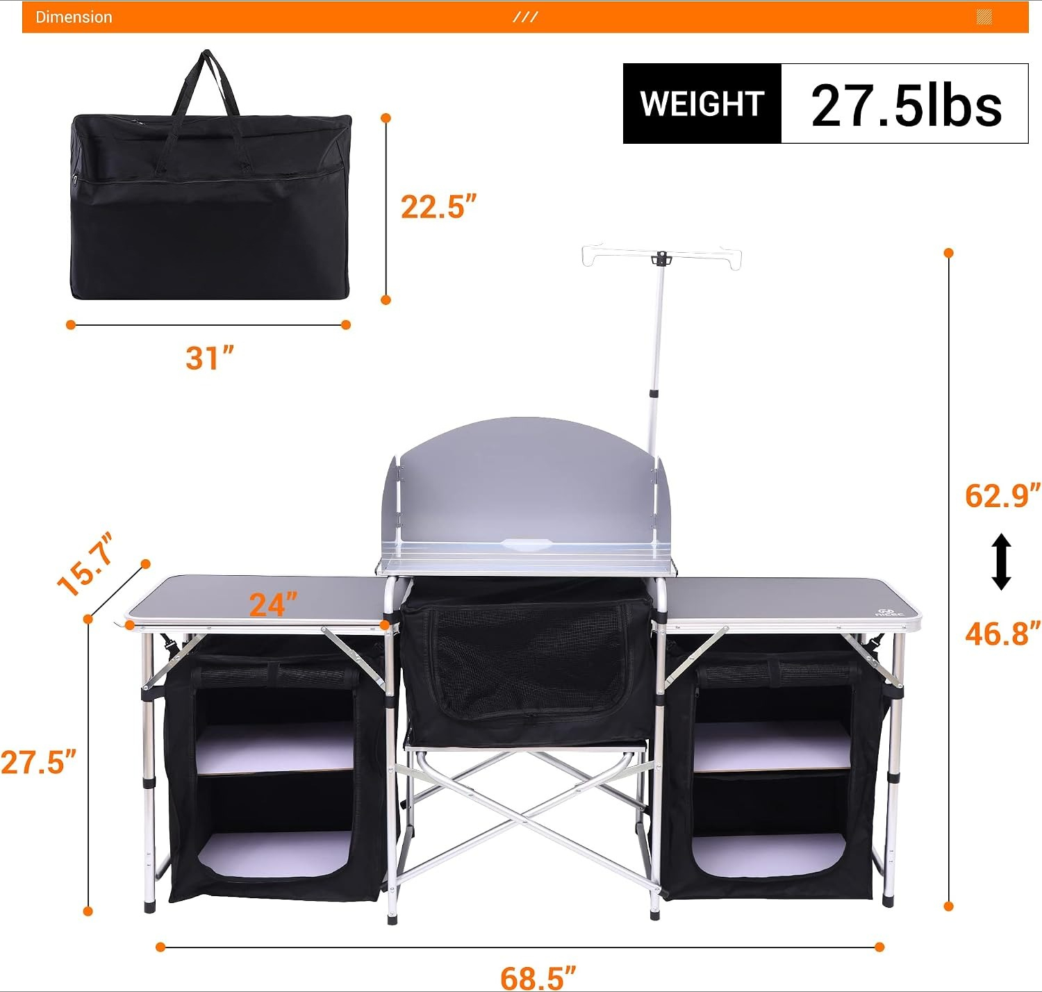 Folding Camping Kitchen Table  - Camping Cooking Table With Windshield recension och pris