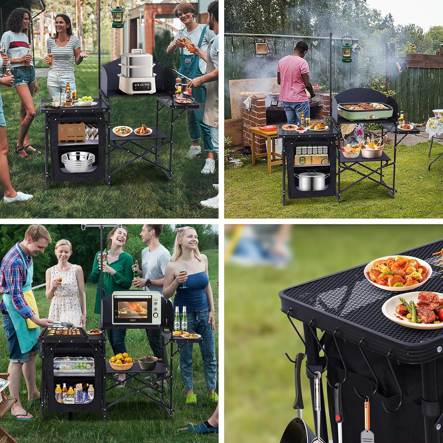 Camping Kitchen Station, Foldi - Camping Cooking Table With Windshield recension och pris