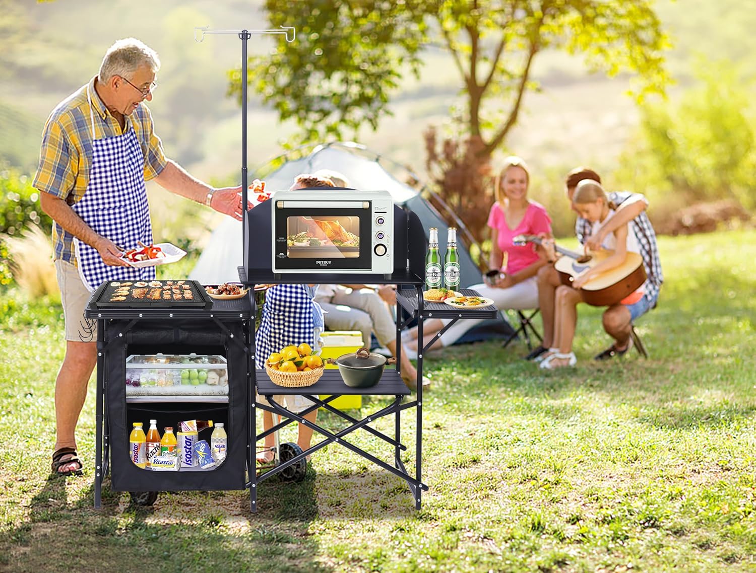 Camping Kitchen Station, Foldi - Camping Cooking Table With Windshield recension och pris