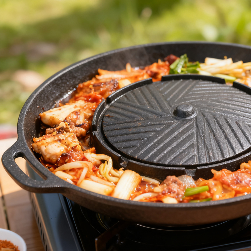 KOSUN Korean BBQ Grill Pan 2 i - Camping Cooking Pot recension och pris