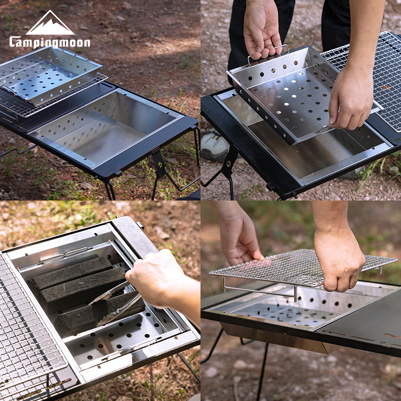 CAMPINGMOON UG-1 IGT Carbon Gr - Camping Cooking Table With Windshield recension och pris