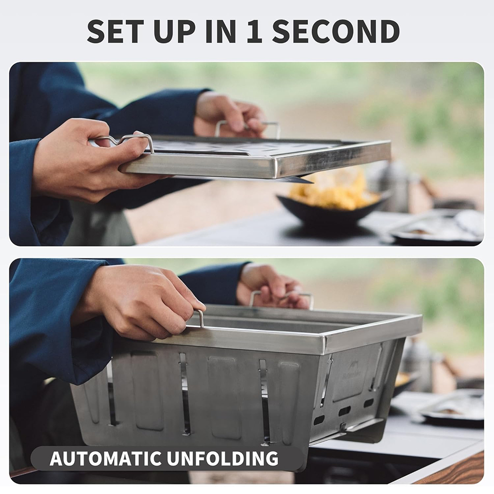 Naturehike Camping Charcoal Gr - Camping Cooking Table With Windshield recension och pris