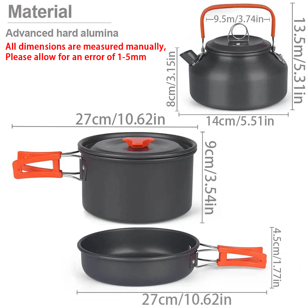 1pcs/1set Camping Cookware Kit - Camping Cooking Rice recension och pris