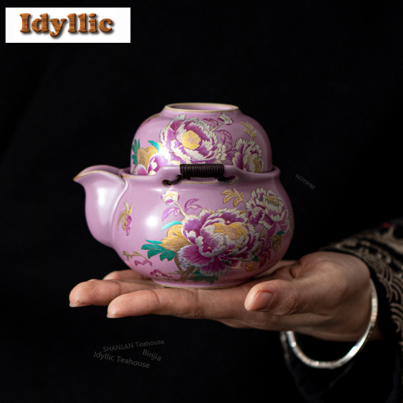 Purple Ru Peony Travel Tea Set - Japanese Camping Cooking recension och pris