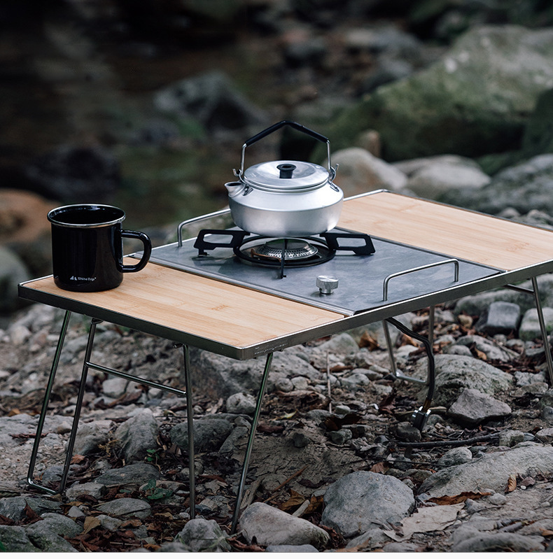 Outdoor foldable card-type cam - Camping Cooking Table With Windshield recension och pris
