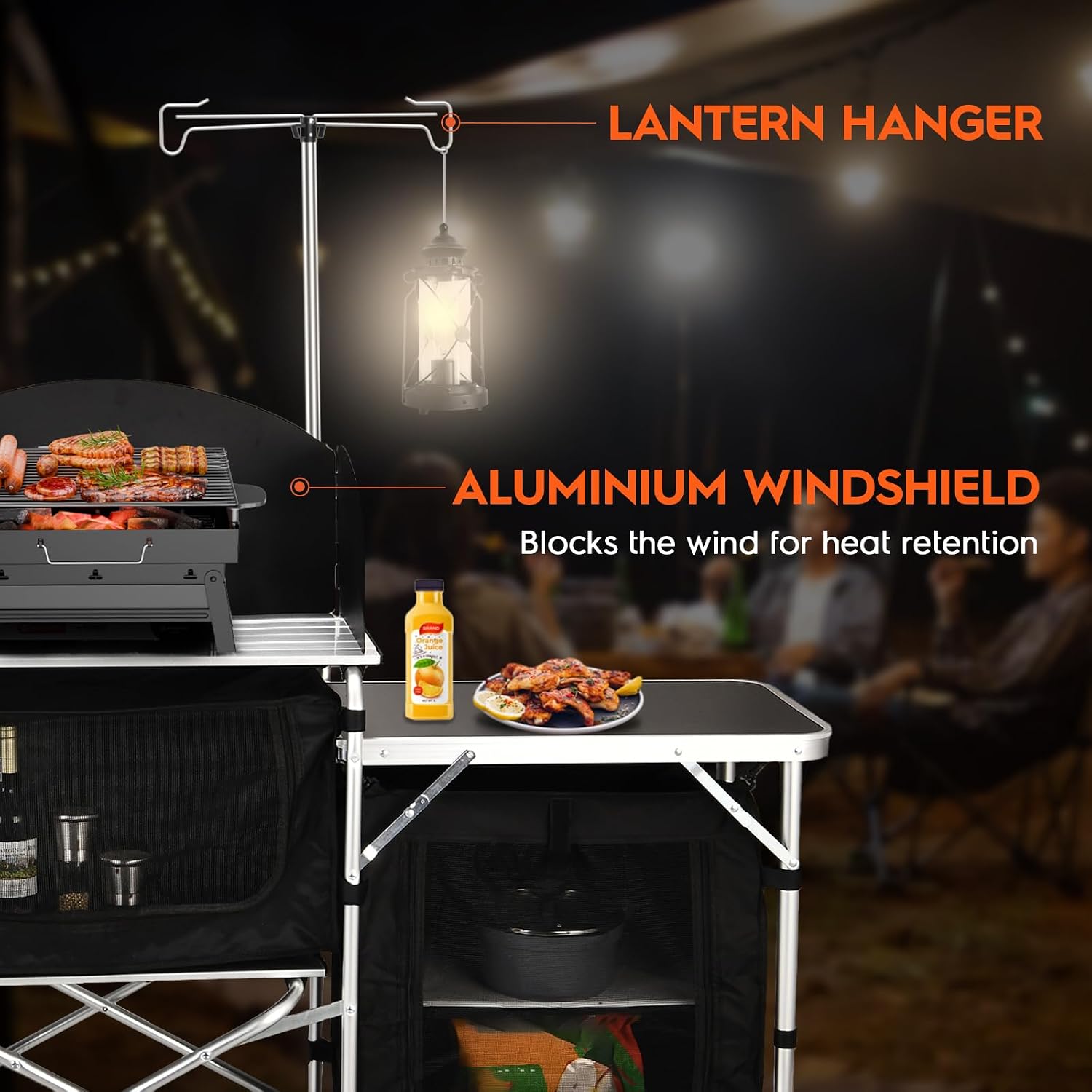 Folding Camping Kitchen Table  - Camping Cooking Table With Windshield recension och pris