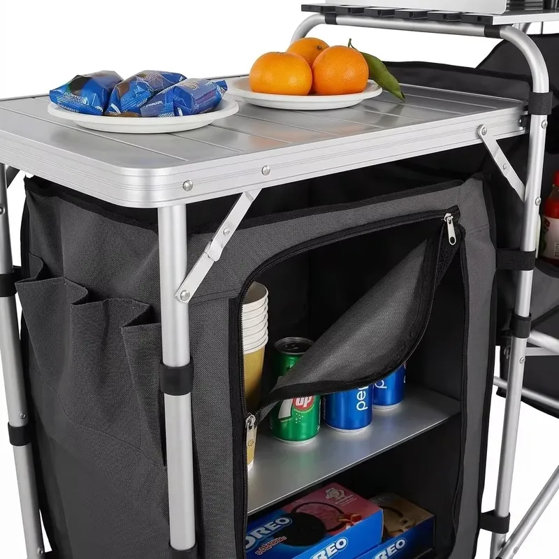 Wholesale Large Aluminum Outdo - Camping Cooking Table With Windshield recension och pris