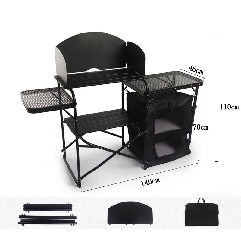 Factory Wholesale Portable Out - Camping Cooking Table With Windshield recension och pris